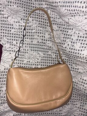 Nude-Tan Leather Shoulder Bag by Lamarthe